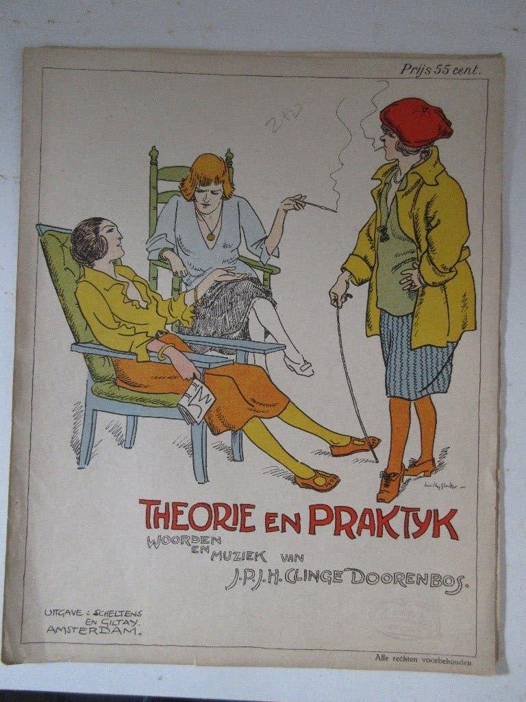 MULTI-COLOUR LITHO, WILLY SLUITER, CABARETLIEDJE+NOTEN, 1920, Ophalen of Verzenden, Gebruikt, Overige typen