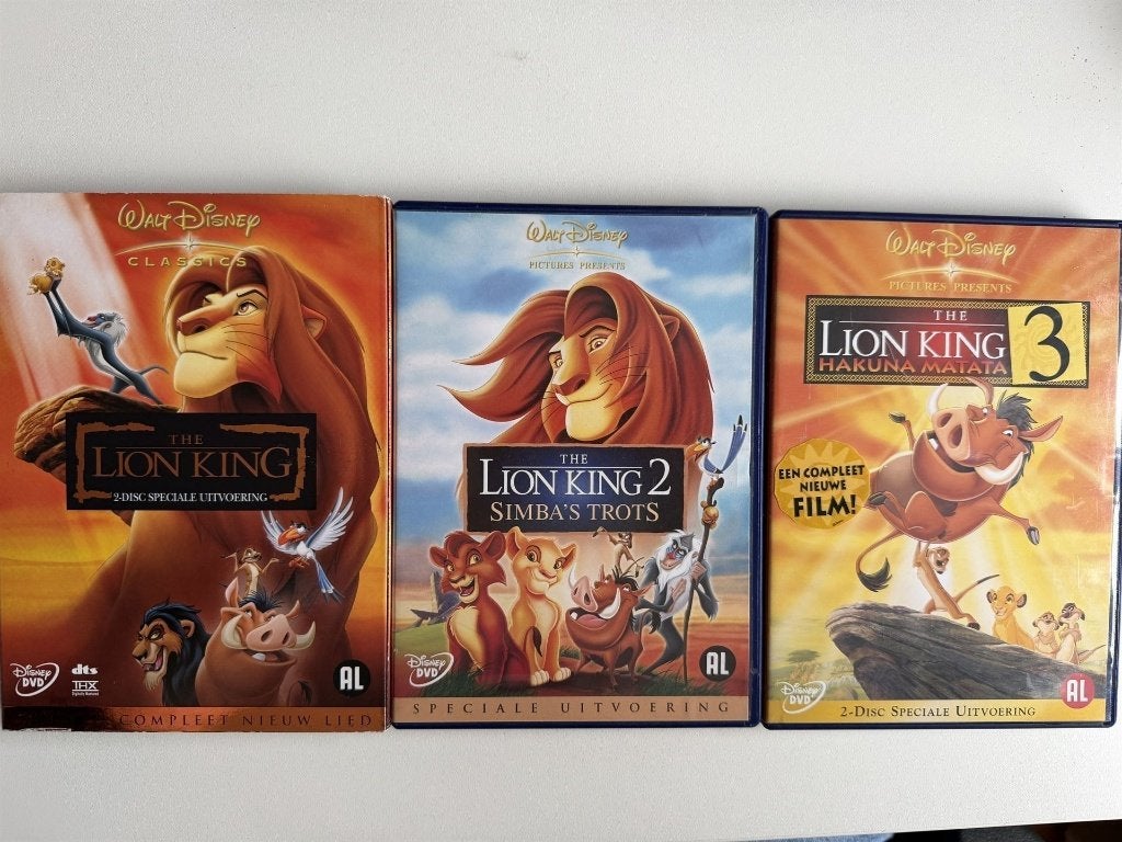 Lion King 1+2+3 Collectie DVD | Actie 5=4, Alle leeftijden, Ophalen of Verzenden, Zo goed als nieuw, Amerikaans