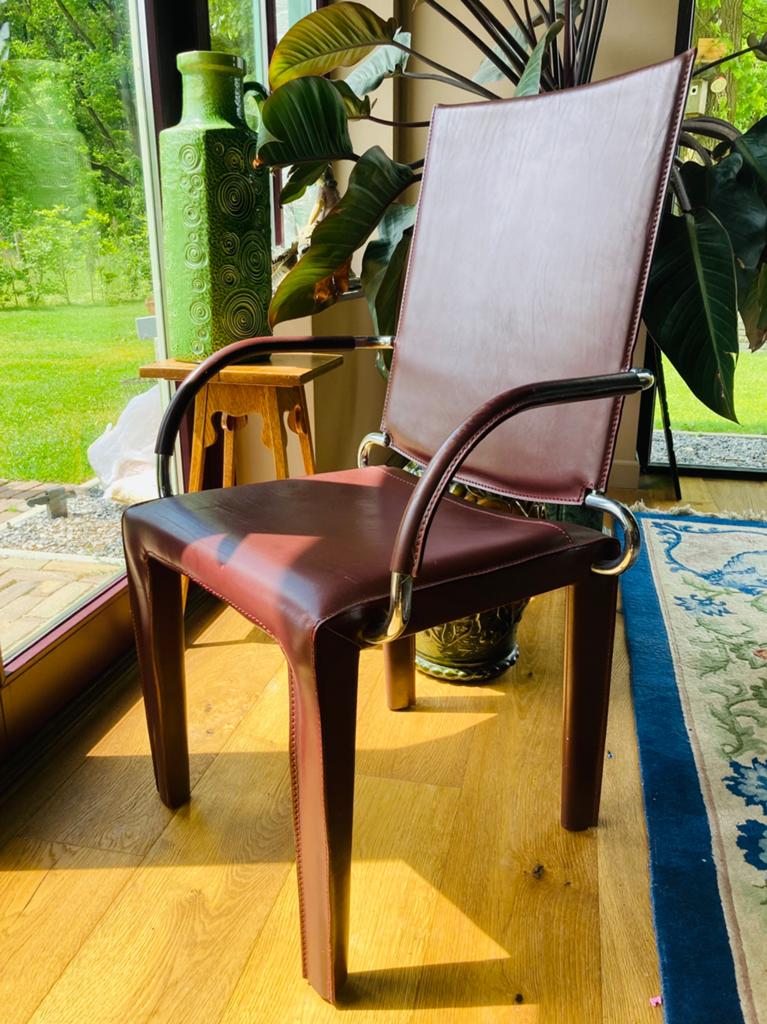 4x Arper Italy “Arcadia” design eetkamerstoel, Huis en Inrichting, Ophalen, Gebruikt, Vier, Rood