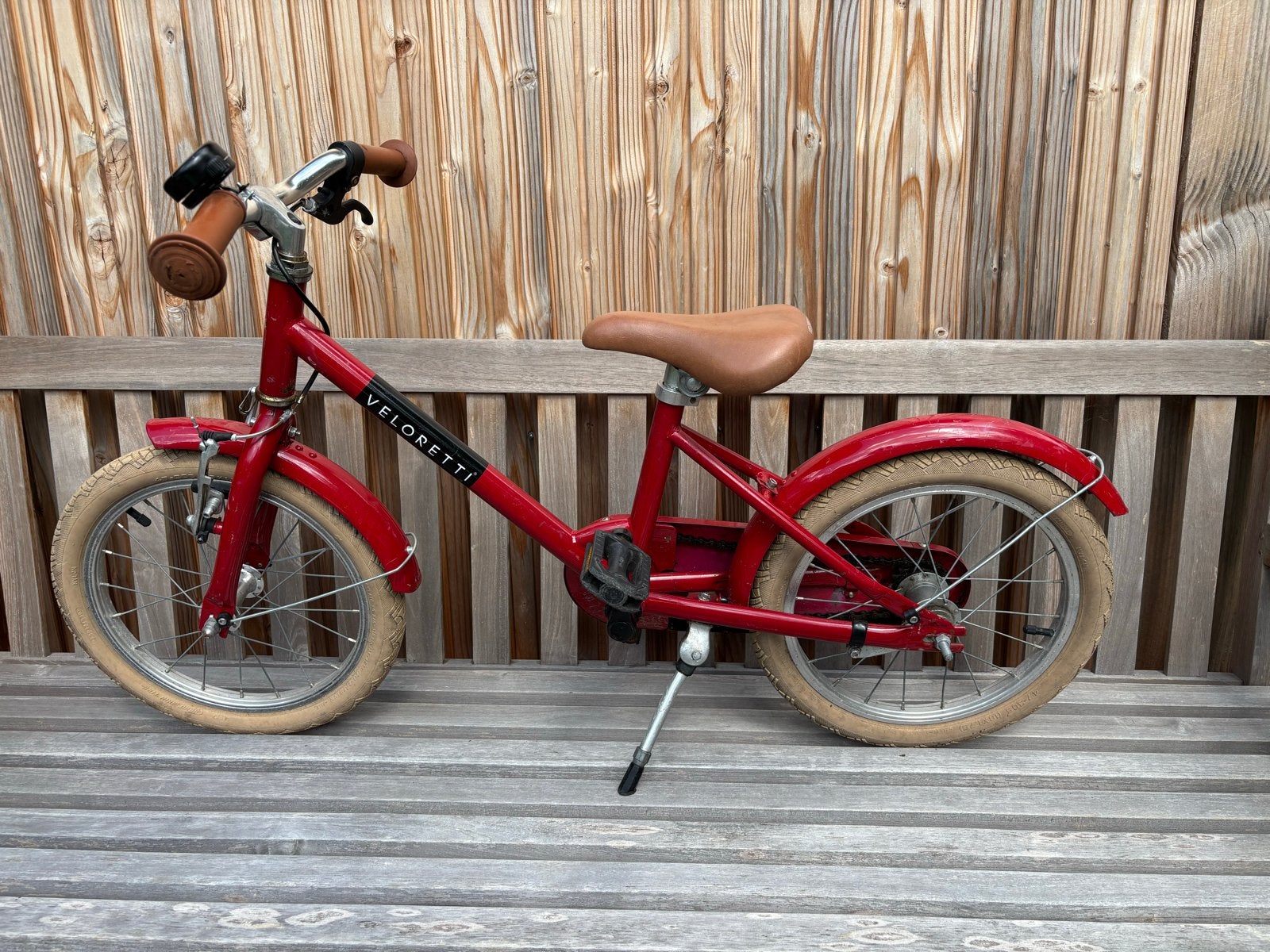 Veloretti kinderfiets rood - 16 inch, Ophalen, Gebruikt, Velgrem, 16 tot 20 inch