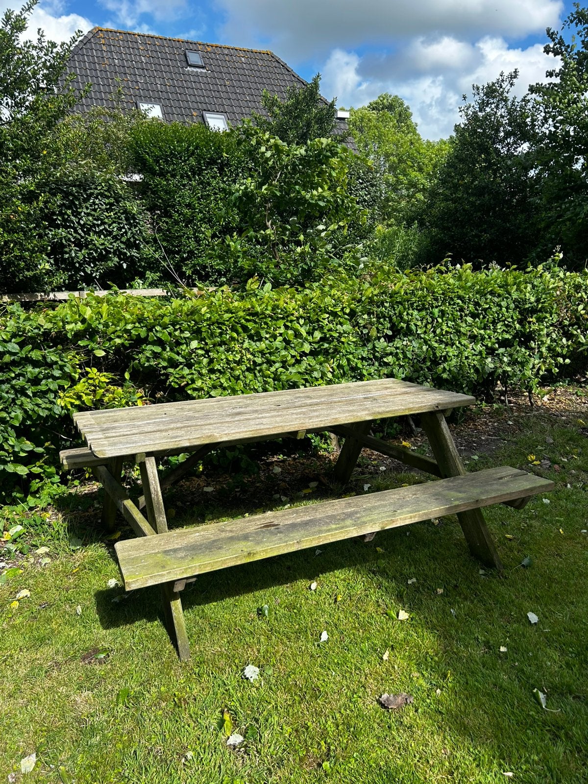 Picknicktafel, Ophalen, Gebruikt, Rechthoekig, Hout