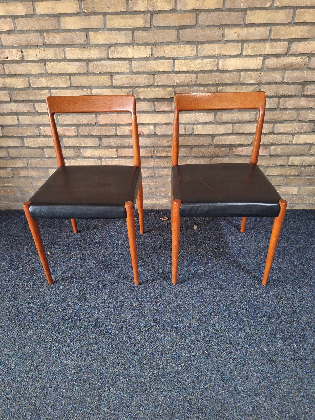 Lübke teak stoelen 2 stuks vintage nette staat, Ophalen of Verzenden, Zo goed als nieuw, Zwart
