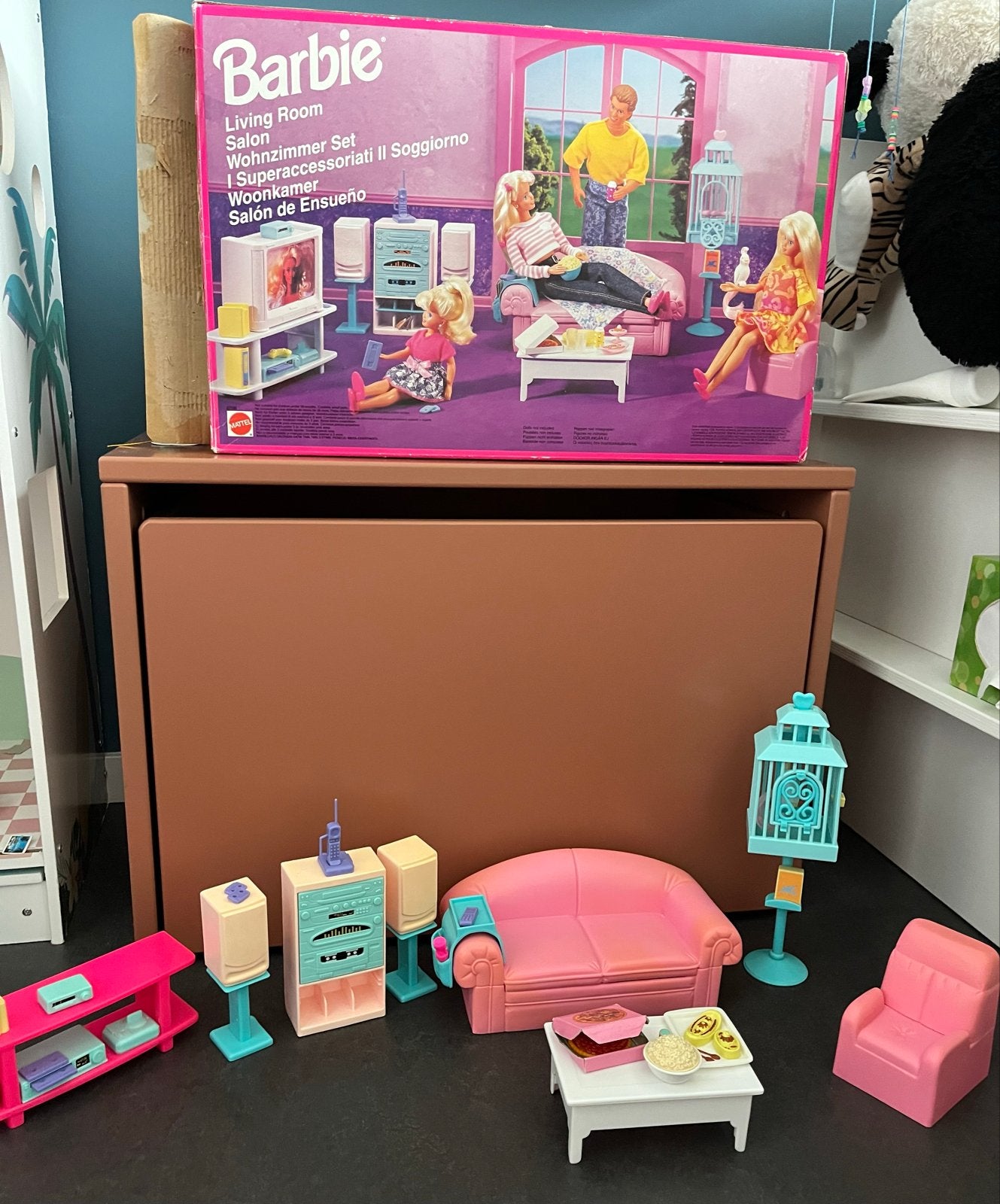 Vintage Barbie Living Room Salon Set - Jaren '80, Ophalen, Zo goed als nieuw, Barbie