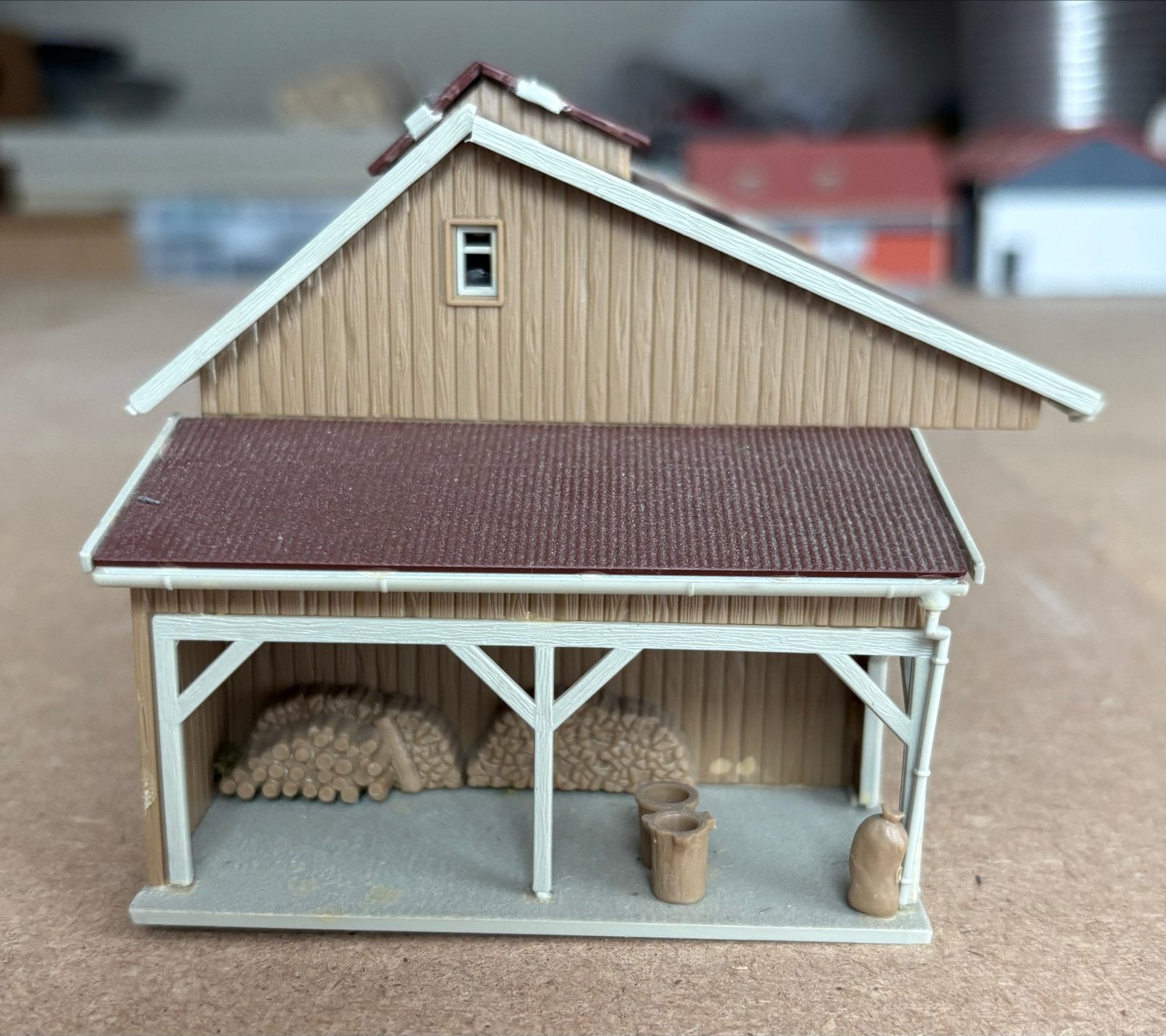 Modelbouw schuur met houtopslag, Overige merken, Gelijkstroom of Wisselstroom, Overige typen, Ophalen of Verzenden