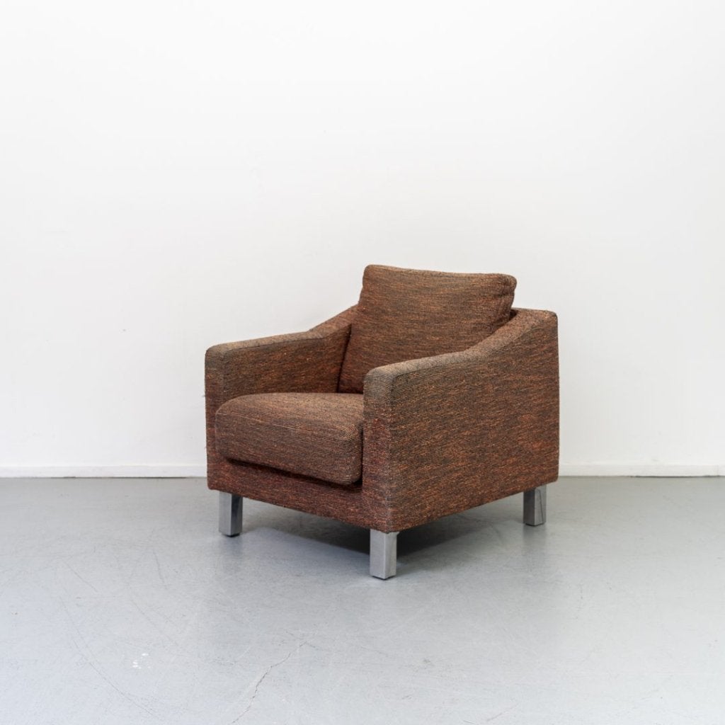 Leolux Antonia Fauteuil Rood/Bruin Stof, Niet ingevuld, Zo goed als nieuw, Niet ingevuld, Niet ingevuld