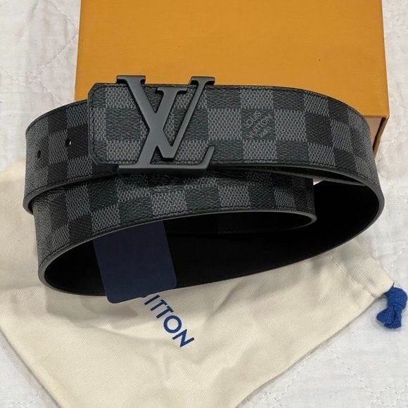 Louis Vuitton Riem Damier Graphite Zwart Grijs, 95 tot 105 cm, Ophalen of Verzenden, Zo goed als nieuw, Riem of Ceintuur
