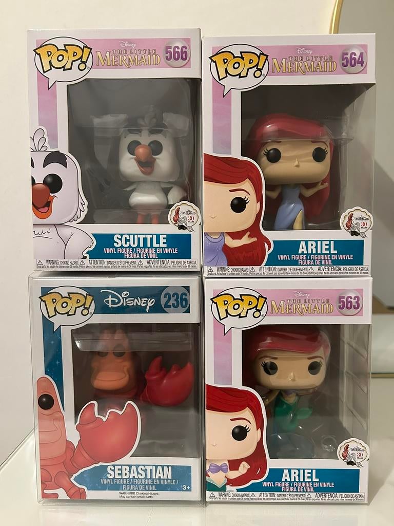 4 Funko pops disney ariel, Ophalen of Verzenden, Zo goed als nieuw