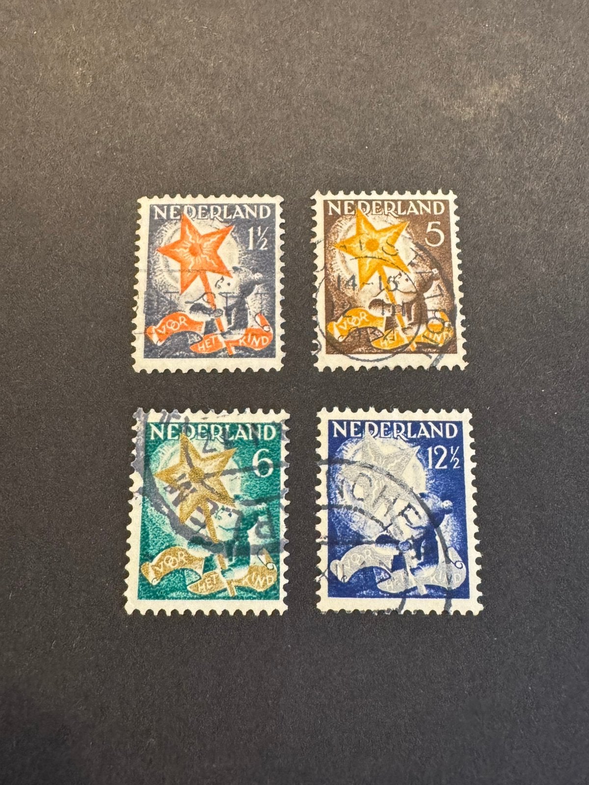 1933 Kinderzegels NVPH nr 261-264 gestempeld, Postzegels en Munten, Postzegels | Nederland, Verzenden, T/m 1940, Gestempeld