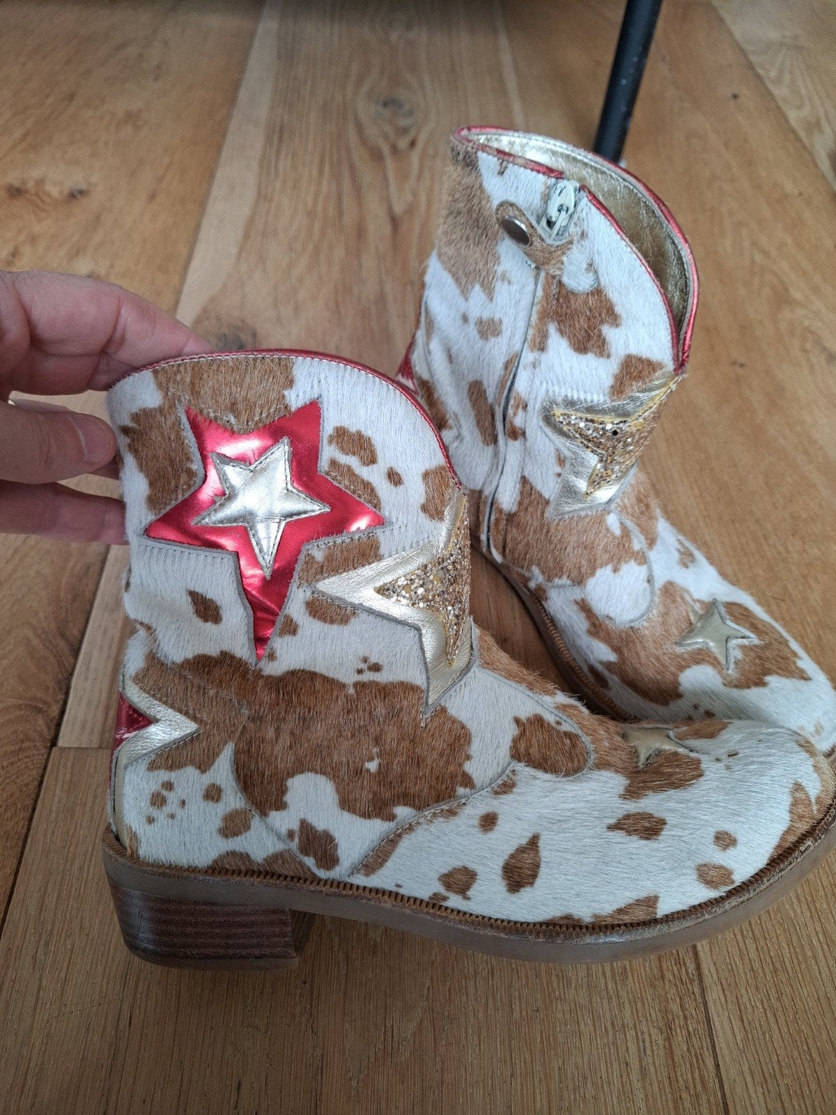 Zecchino d'Oro Cowprint Laarzen met Sterren Maat 36, Ophalen of Verzenden, Gebruikt, Zecchino d'Oro, Jongen of Meisje