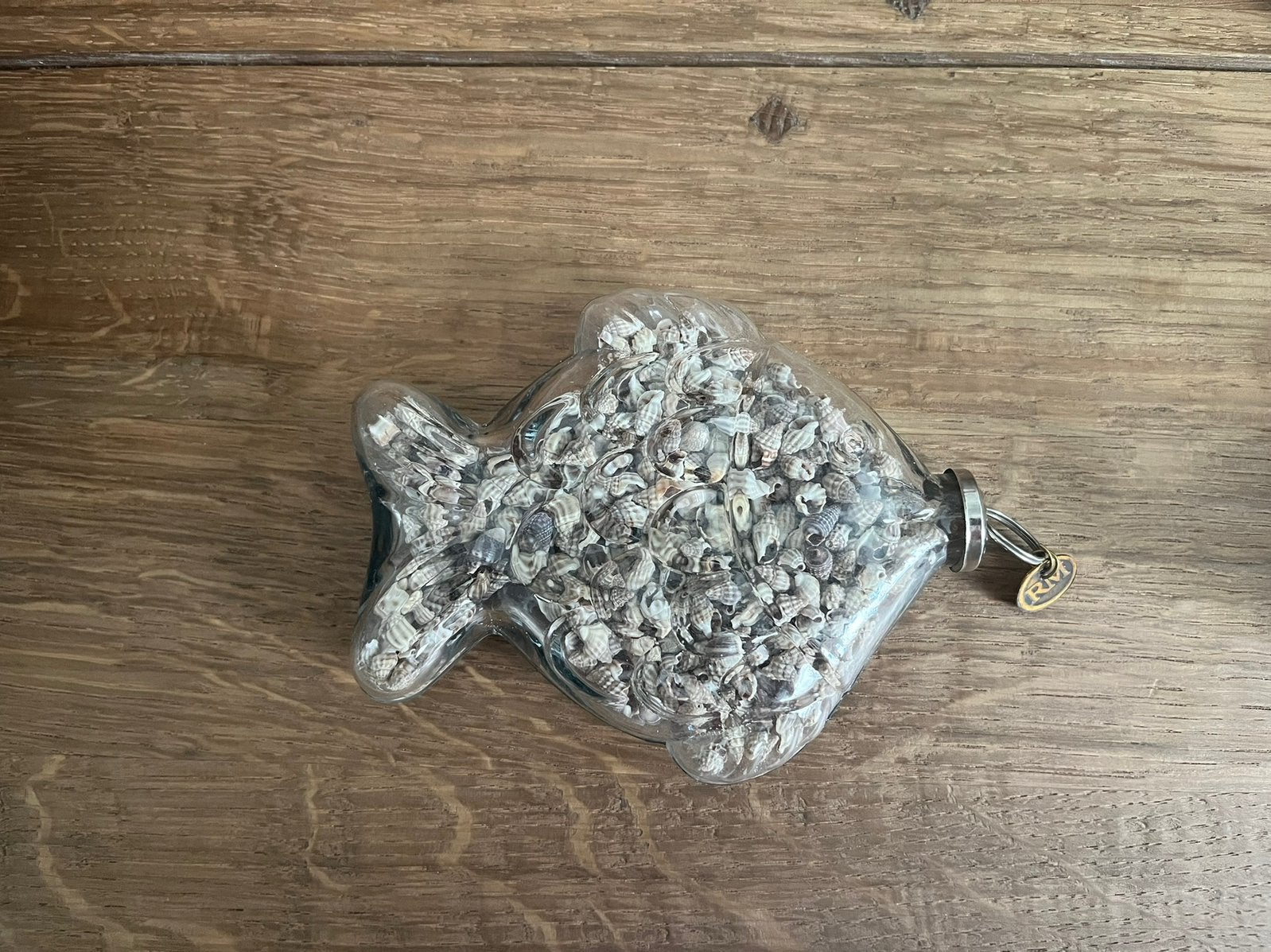 Te koop: Rivièra Maison glazen vis met schelpjes, Ophalen of Verzenden, Nieuw, Glas