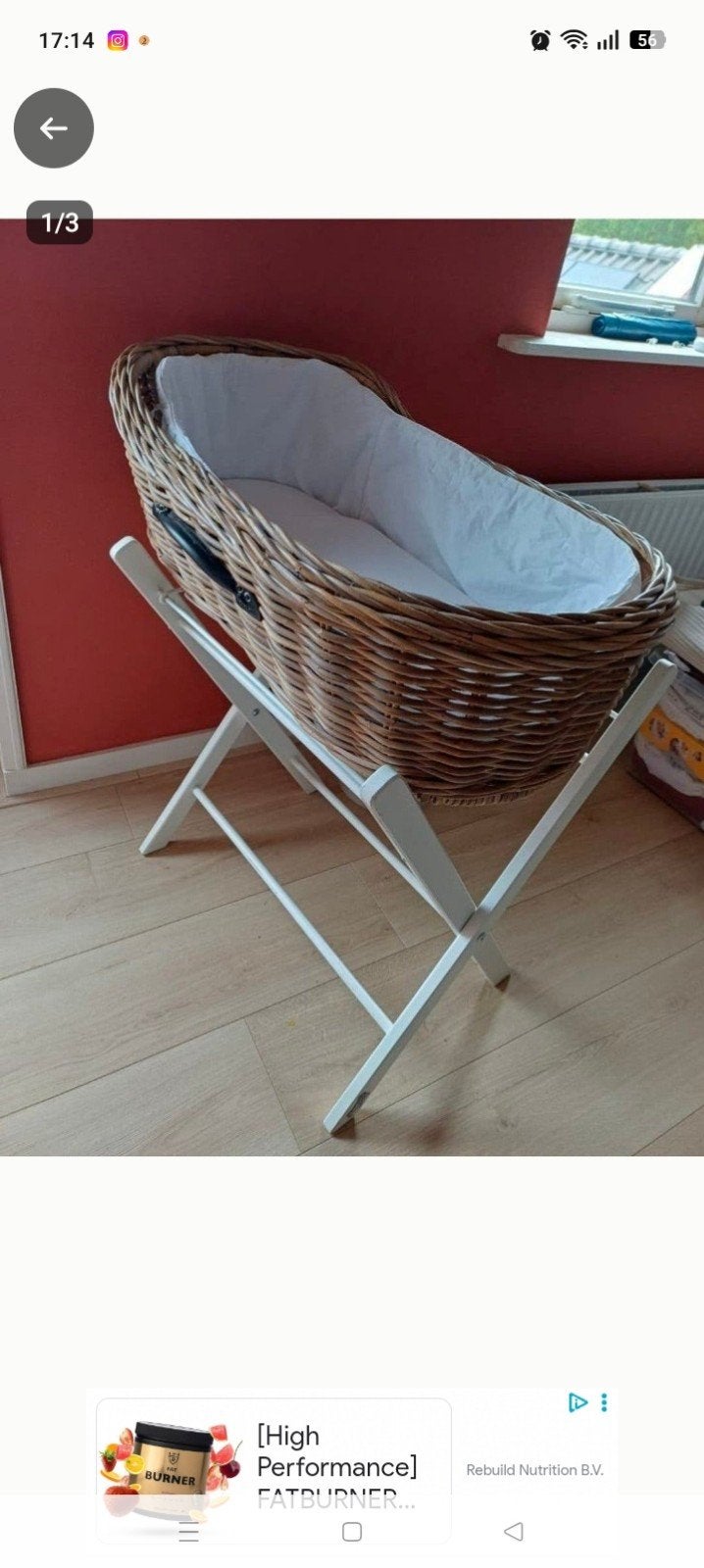 Happy Baby Sumatra Carrycot Wieg met onderstel, Ophalen of Verzenden, Zo goed als nieuw, Wieg