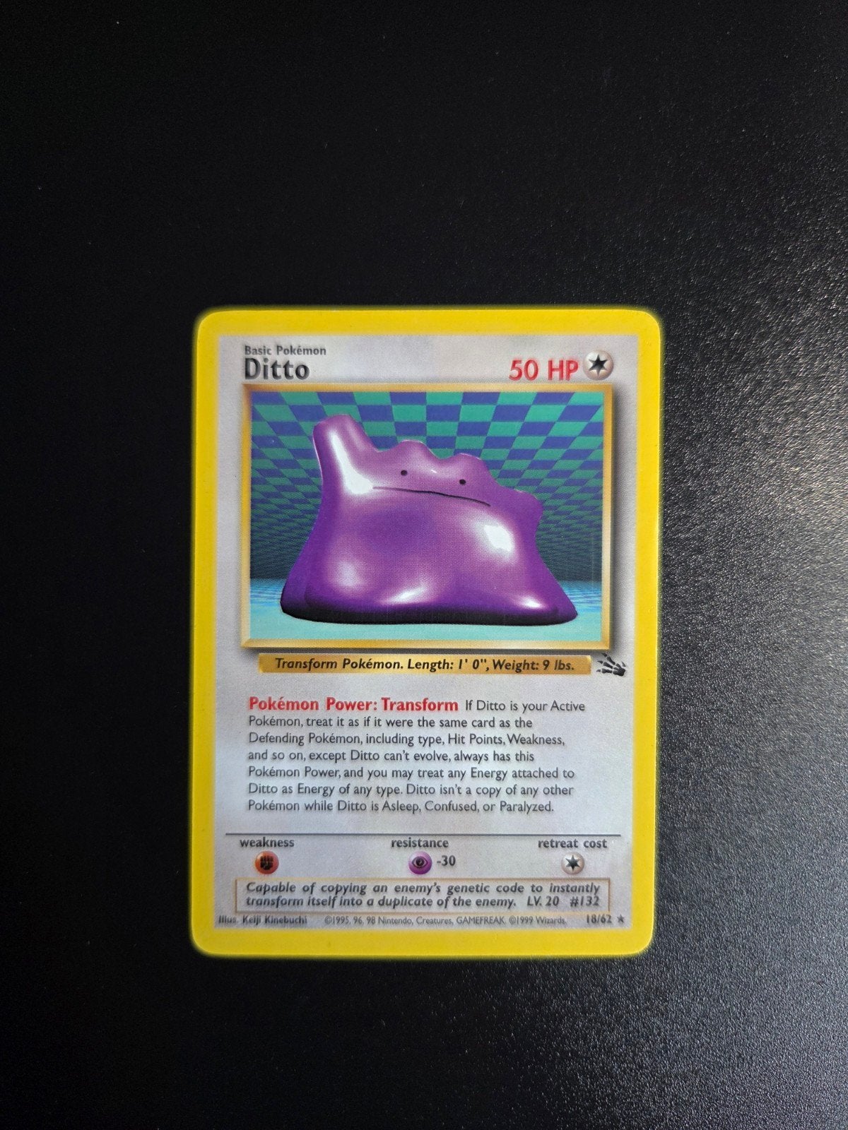 Ditto 18/62 Pokemon Fossil WOTC, Ophalen of Verzenden, Zo goed als nieuw, Booster