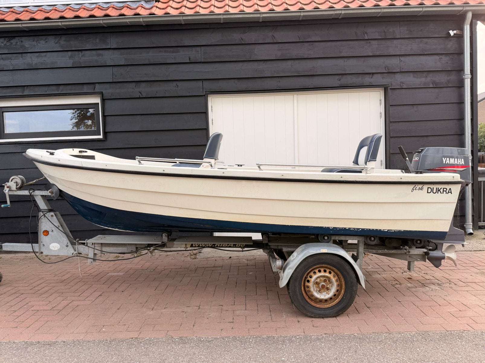Fish Dukra bootmet Yamaha 30pk buitenboordmotor incl.trailer, Watersport en Boten, Vis- en Consoleboten, Ophalen, Overige merken
