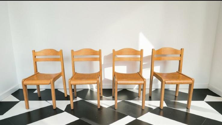 Antieke Karl Killper Stoelen - Set van 4, Huis en Inrichting, Stoelen, Ophalen, Bruin, Zo goed als nieuw, Vier