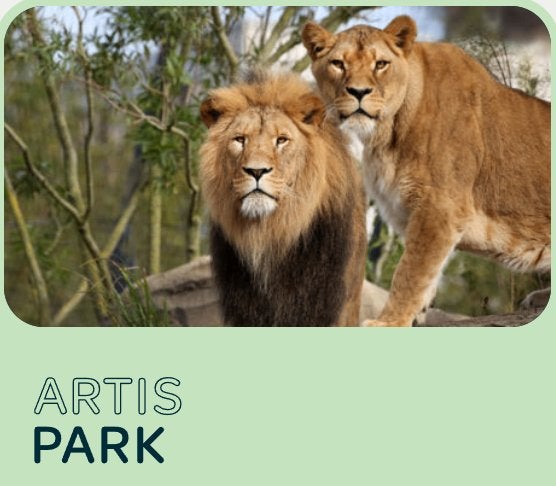 2 toegangskaarten voor Artis dierentuin, Twee personen, Ticket of Toegangskaart