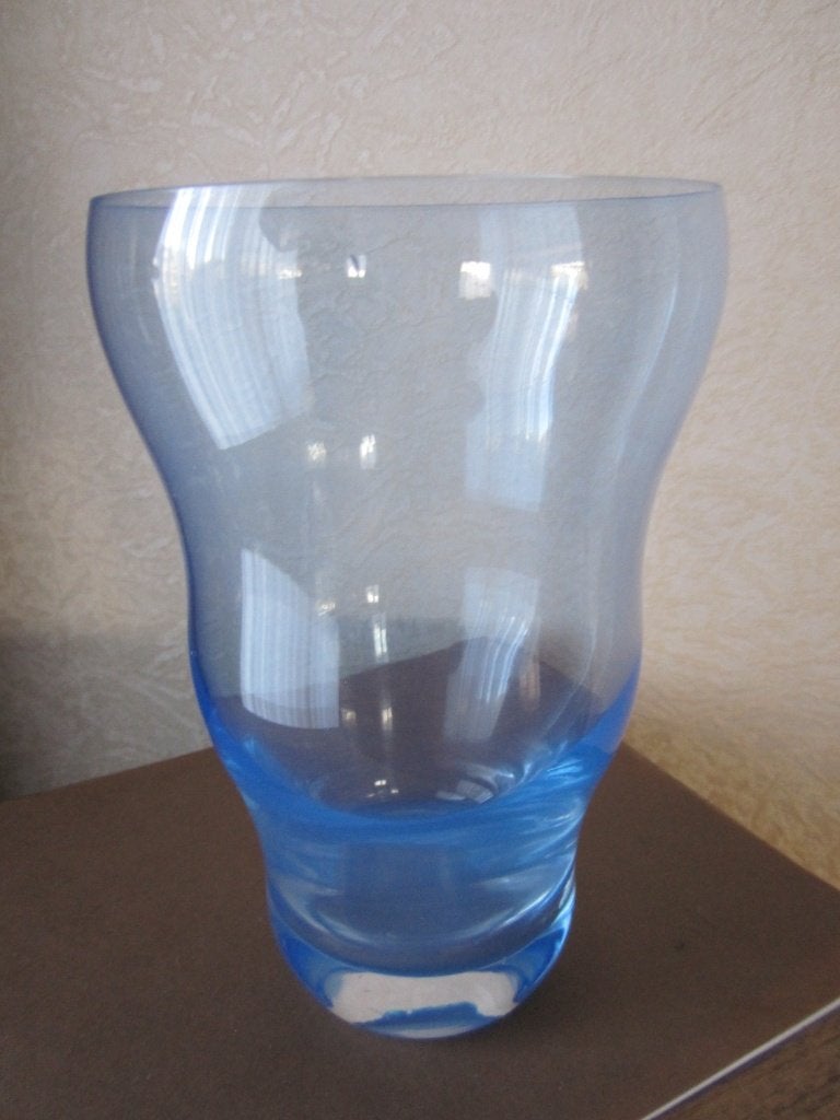 Mooie Bohemia chrystal model Fontana vaas - blauw, Verzenden