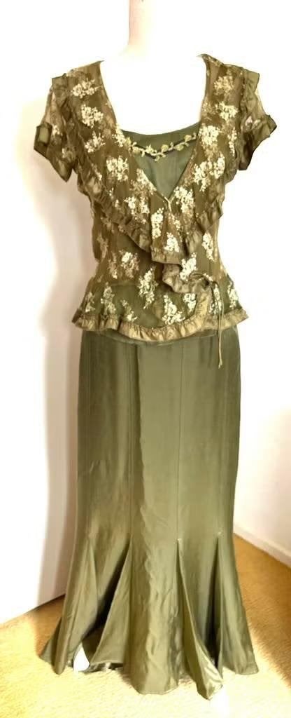 Claire DK lange rok met top en jasje maat 38[v], Kleding | Dames, Gelegenheidskleding, Maat 38/40 (M), Overige typen, Ophalen of Verzenden
