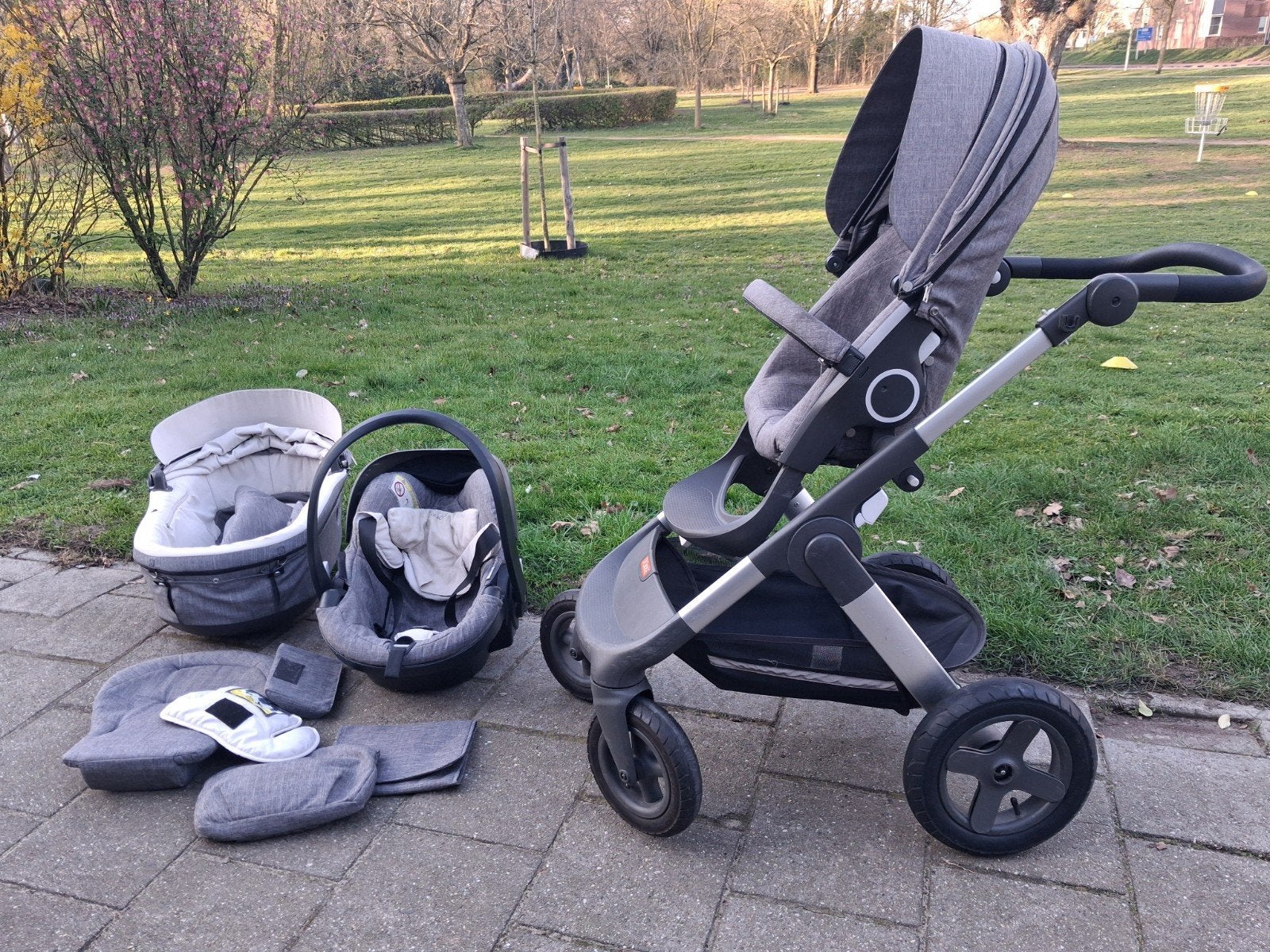 Complete Stokke Trails kinderwagen, Ophalen, Gebruikt, Overige merken, Verstelbare duwstang