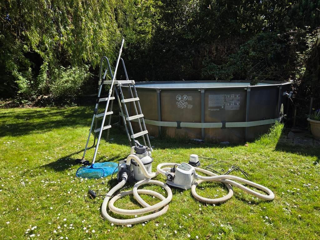 Compleet zwembad Intex 488 doorsnee, Tuin en Terras, Zwembad-toebehoren, Ophalen, Gebruikt