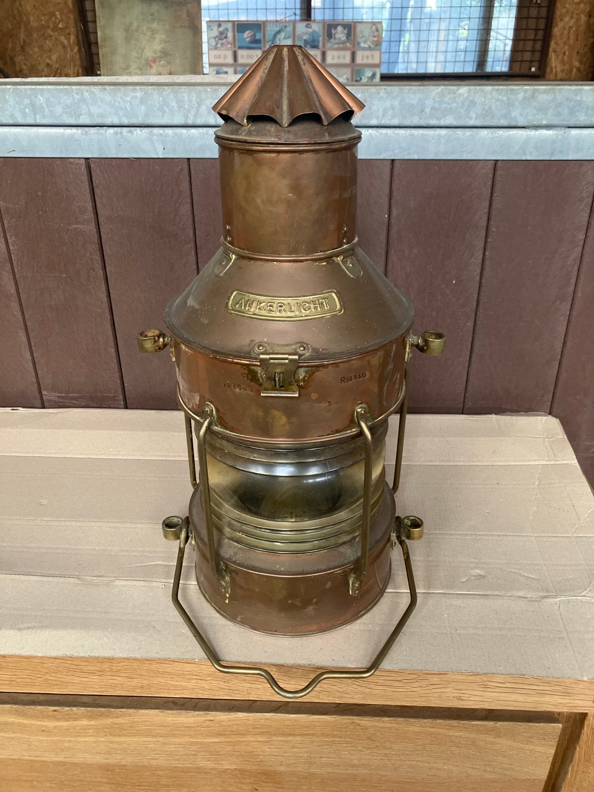 Antieke Koperen Ankerlicht Scheepslamp, Antiek en Kunst, Ophalen