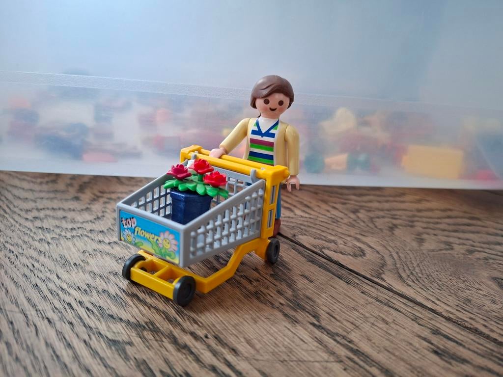 Playmobil 4638 winkelwagen met bloemen, Ophalen of Verzenden, Gebruikt, Complete set