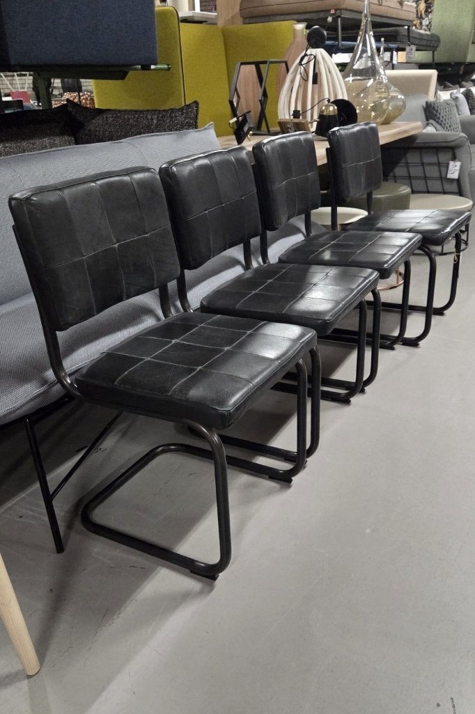 4 x eetkamerstoel sledestoel NELSON Jess design metaal leer