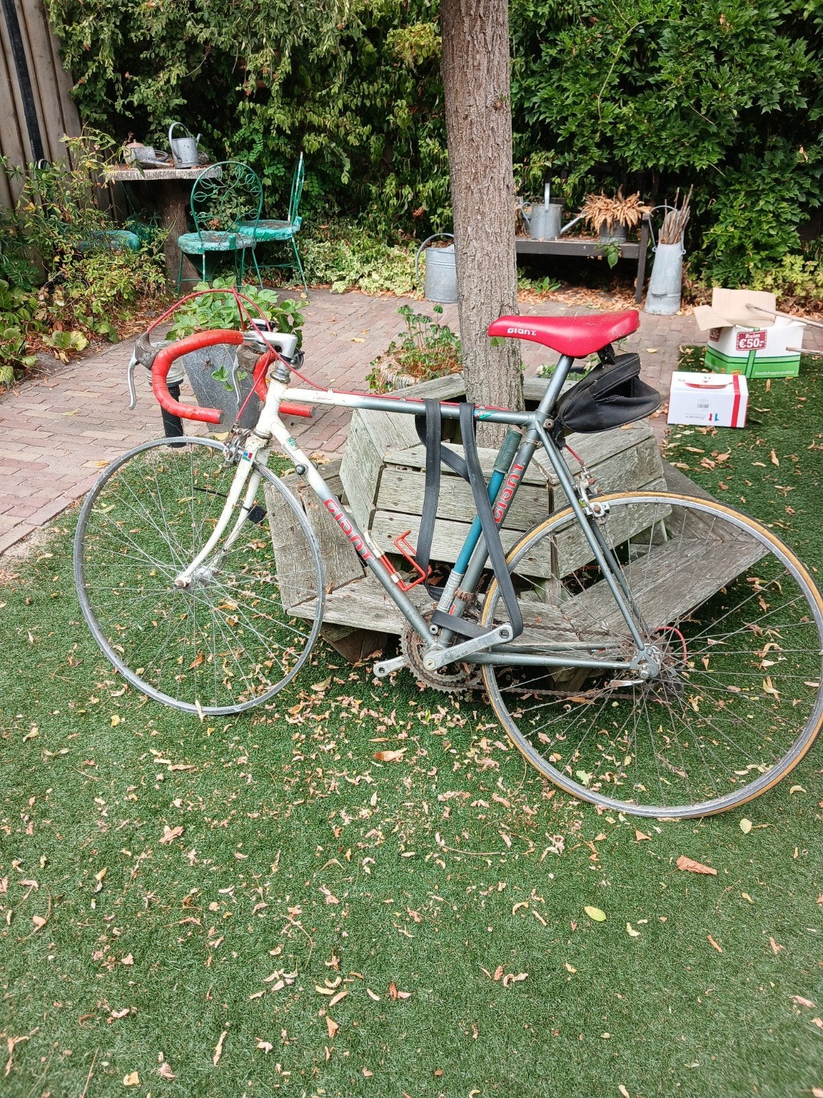 Vintage Giant racefiets - Opknapper/Onderdelen, Ophalen, 28 inch, Gebruikt, Velgrem