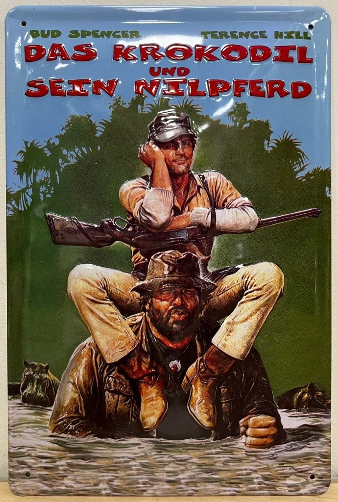 Das Krokodil Bud Spencer Hill relief reclamebord van metaal