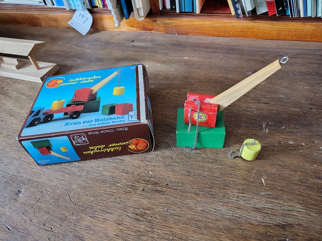 Eichhörn houten hijskraan in doos, Ophalen of Verzenden, Gebruikt