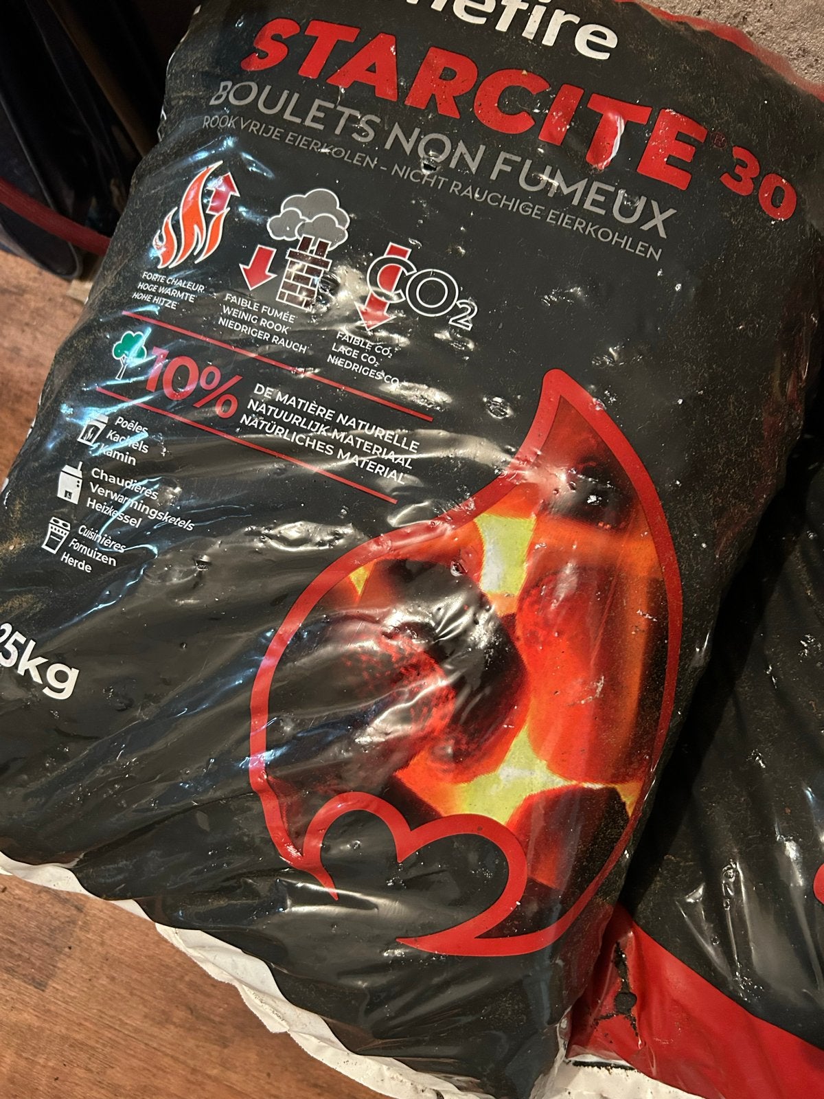 4 zakken Homefire Starcité 30 kolen (25 kg per zak), Ophalen, Nieuw, Overige brandstoffen, Kolenkachel