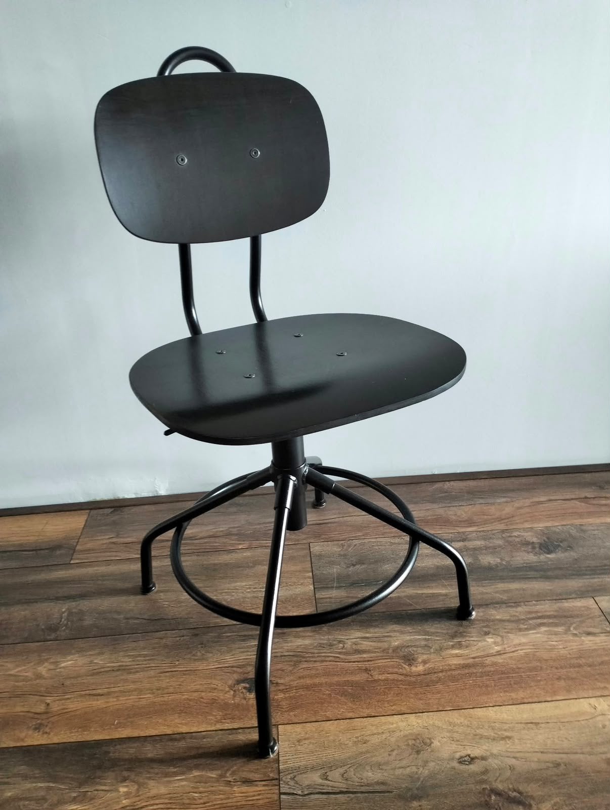 Black Industrial-Style Swivel Desk Chair, Huis en Inrichting, Ophalen, Zo goed als nieuw, Zwart