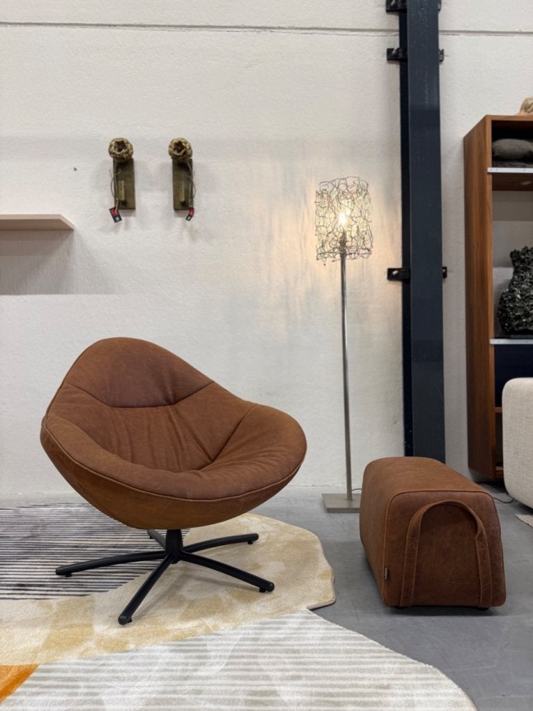 Nieuw Label van den Berg Hidde Soft Draai Fauteuil Bruin, Nieuw, Ophalen of Verzenden, Label, 75 tot 100 cm
