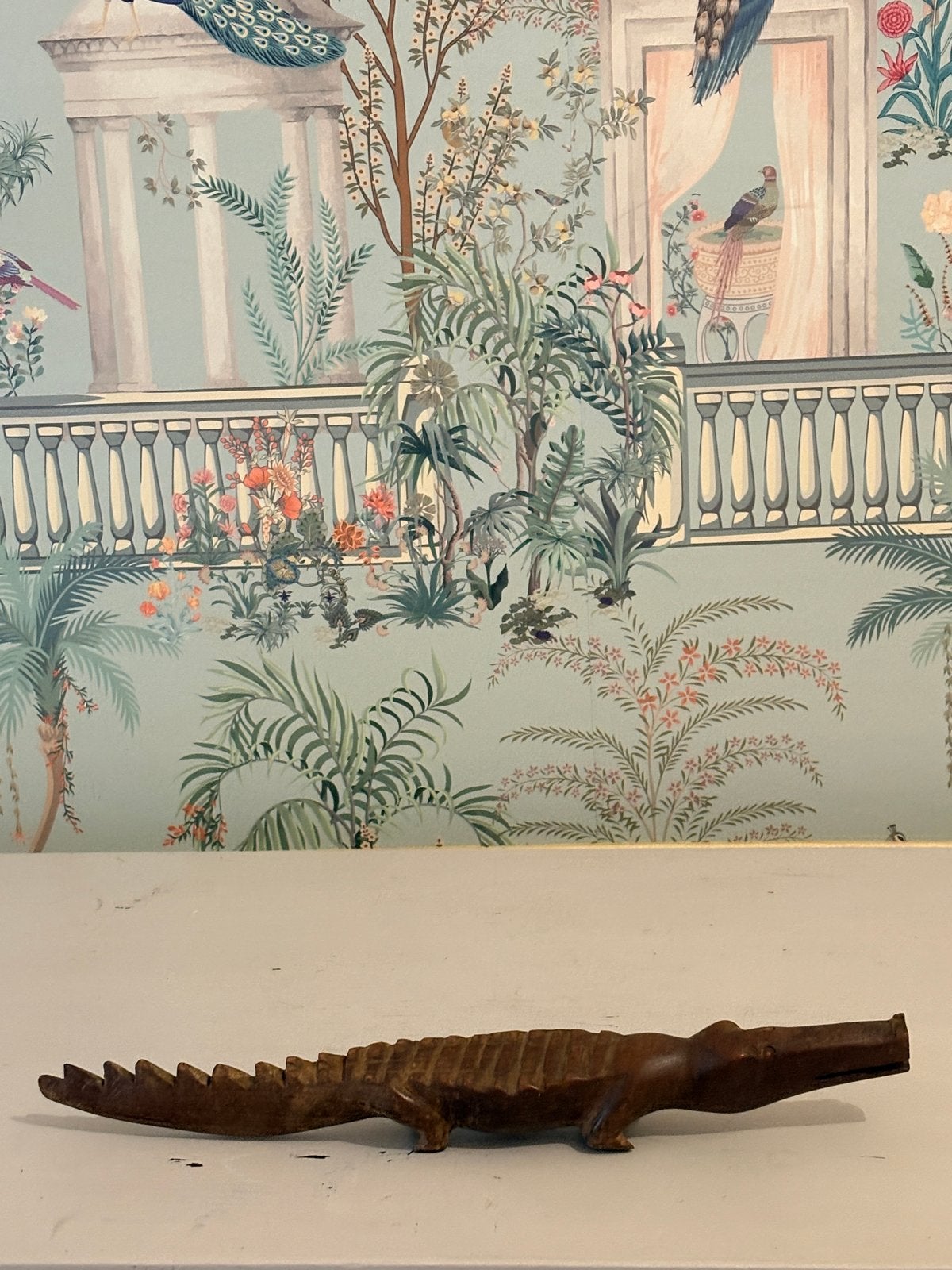 Vintage houten krokodil - Mooi houtsnijwerk, Antiek en Kunst, Overige onderwerpen, Houtsnijwerk, Ophalen of Verzenden, Handgemaakt