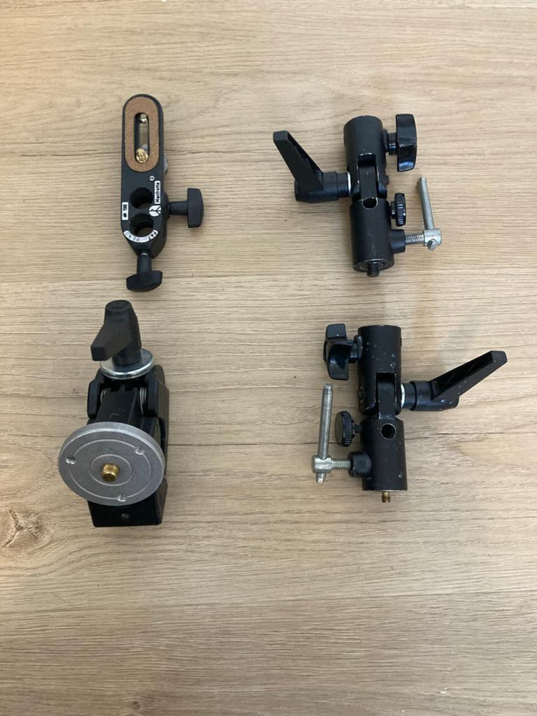 Manfrotto Super Clamp en diverse klemmen/adapters, Audio, Tv en Foto, Fotografie | Statieven en Balhoofden, Ophalen of Verzenden