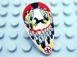 Lego Minifigure, Shield Oval with Black and White Feathers, Gebruikt, Overige thema's, Lego, Accessoire