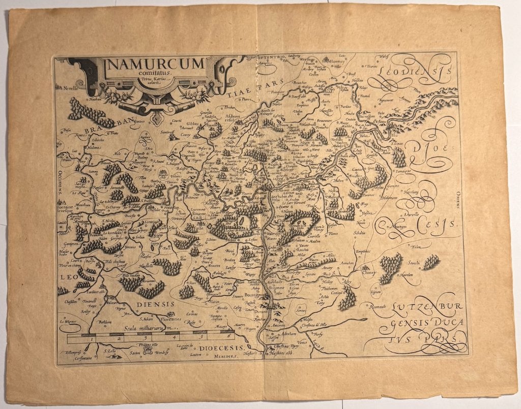Namurcum Comitatus Guicciardini Kaerius, 30 cm, Cartografie, Gravure, 38 cm