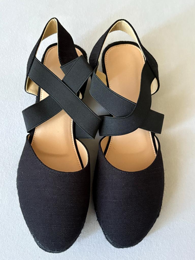 Zwarte espadrilles met elastische banden, maat 42, Sport en Fitness, Ophalen of Verzenden, Nieuw