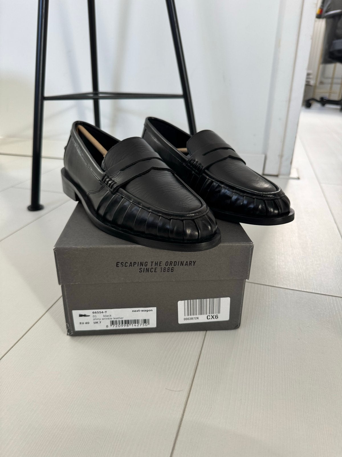 Nieuwe Bronx loafers - Maat 40 - Zwart leer, Ophalen of Verzenden, Nieuw, Zwart, Instappers