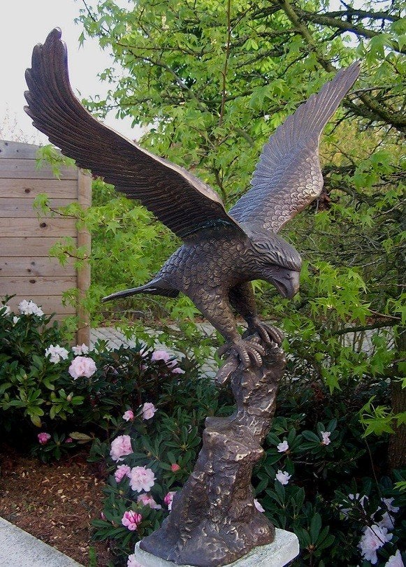 bronzen beeld/ ADELAAR / brons / tuinbeeld / vogel/roofvogel, Dierenbeeld, Nieuw, Info@huisentuindecoratiemarie.nl, Huis en tuin decoratie marie