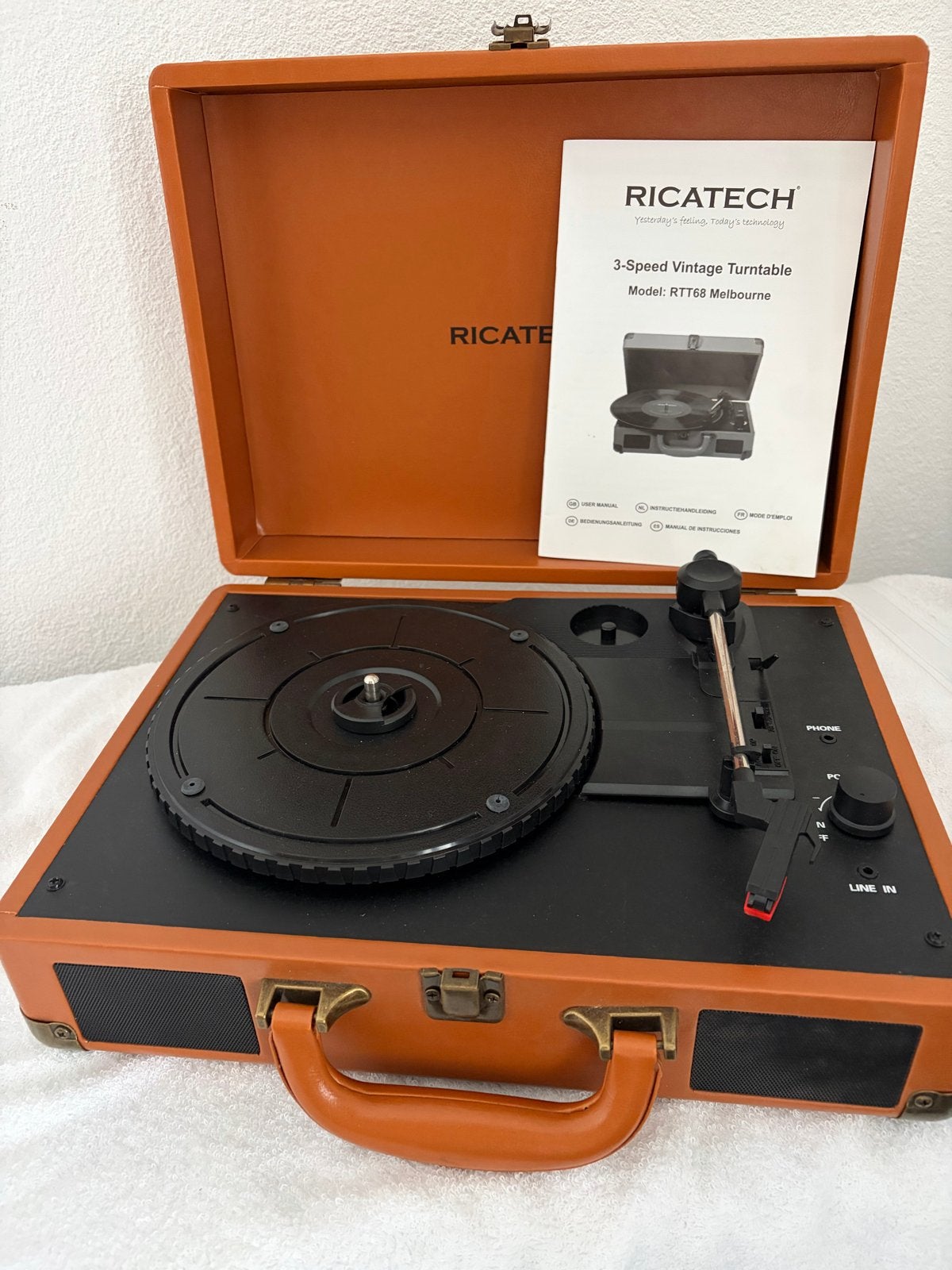 Ricatech RT168 Melbourne Vintage Platenspeler - Zonder Stroo, Ophalen, Gebruikt, Platenspeler, Overige merken