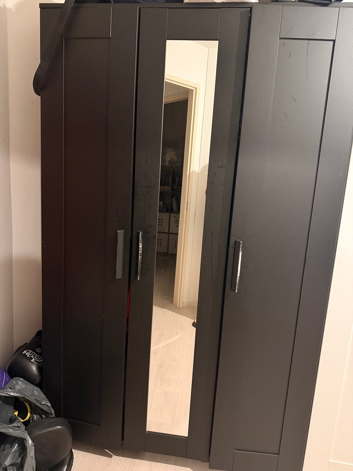 IKEA BRIMNES kledingkast - zwart, Ophalen, Gebruikt, 100 tot 150 cm, 150 tot 200 cm