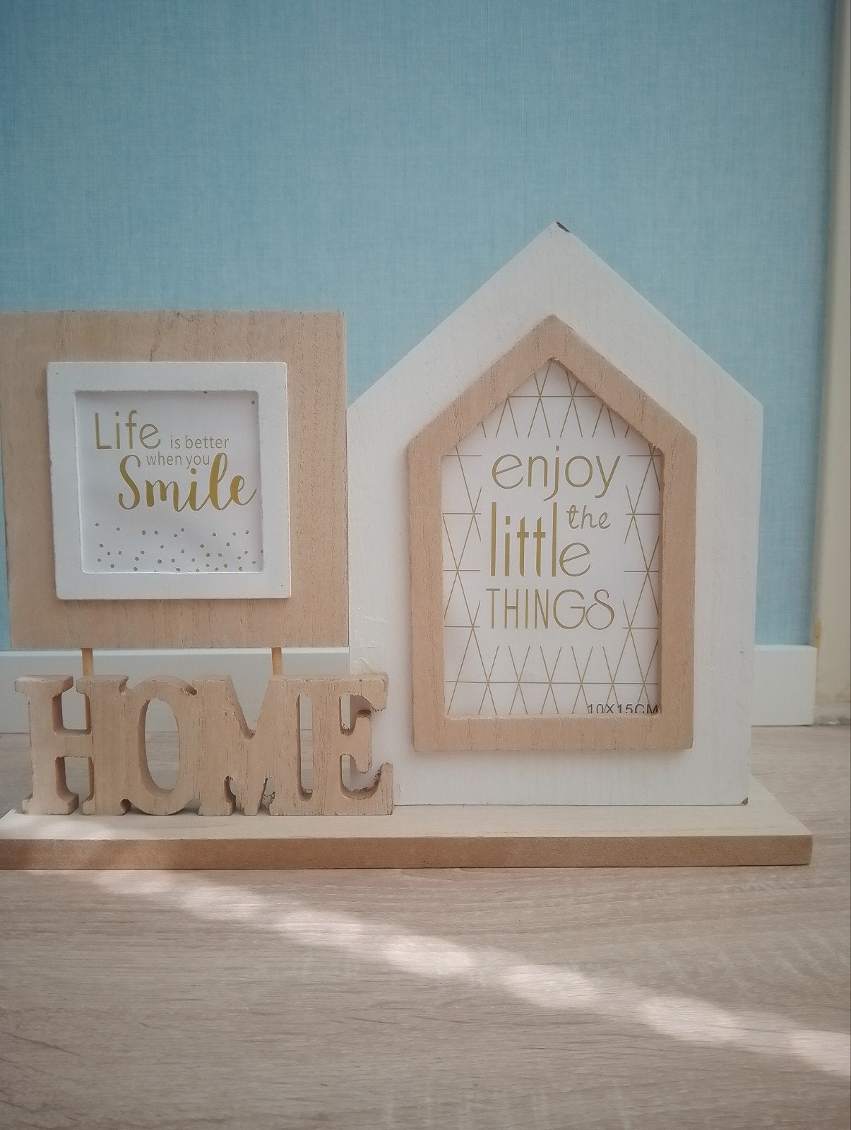 fotolijst 'HOME' voor twee foto's, Beige, Ophalen of Verzenden, Zo goed als nieuw, Fotolijst