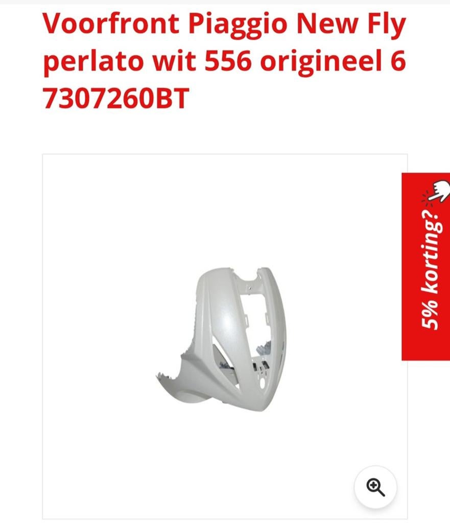 Gezocht: voorkap voor Piaggio New Fly 50cc 4t, Ophalen, Kap, Piaggio