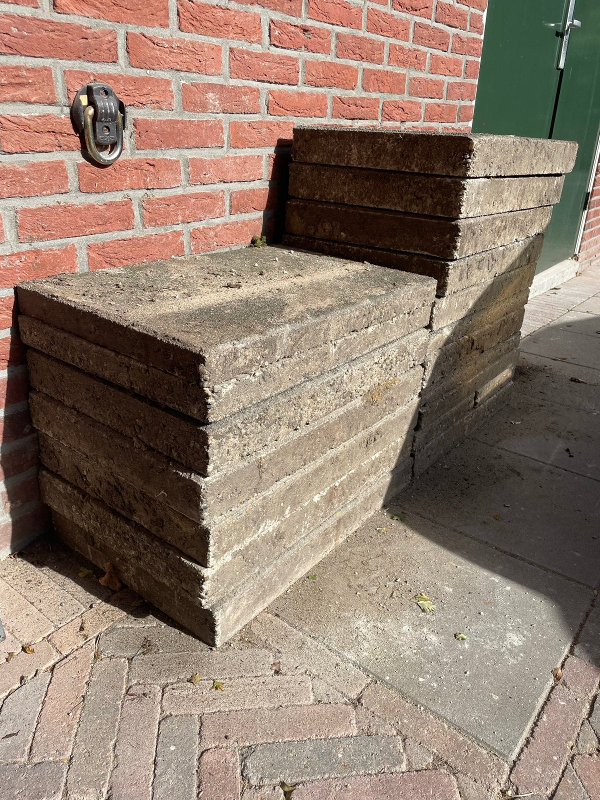 17 stuks Gebruikte terrastegels tegels tuintegels, Tuin en Terras, Tegels en Klinkers, Ophalen, Gebruikt, Minder dan 5 m², Beton