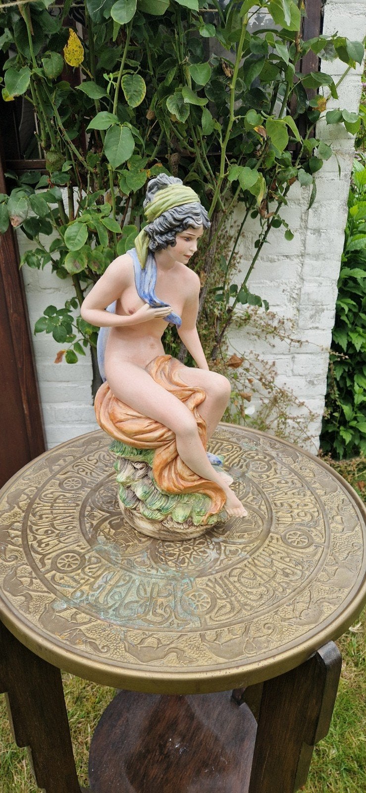 Decoratief Beeld van Vrouw in Art Nouveau Stijl, Gips, Art nouveau, Ophalen of Verzenden, Handgemaakt