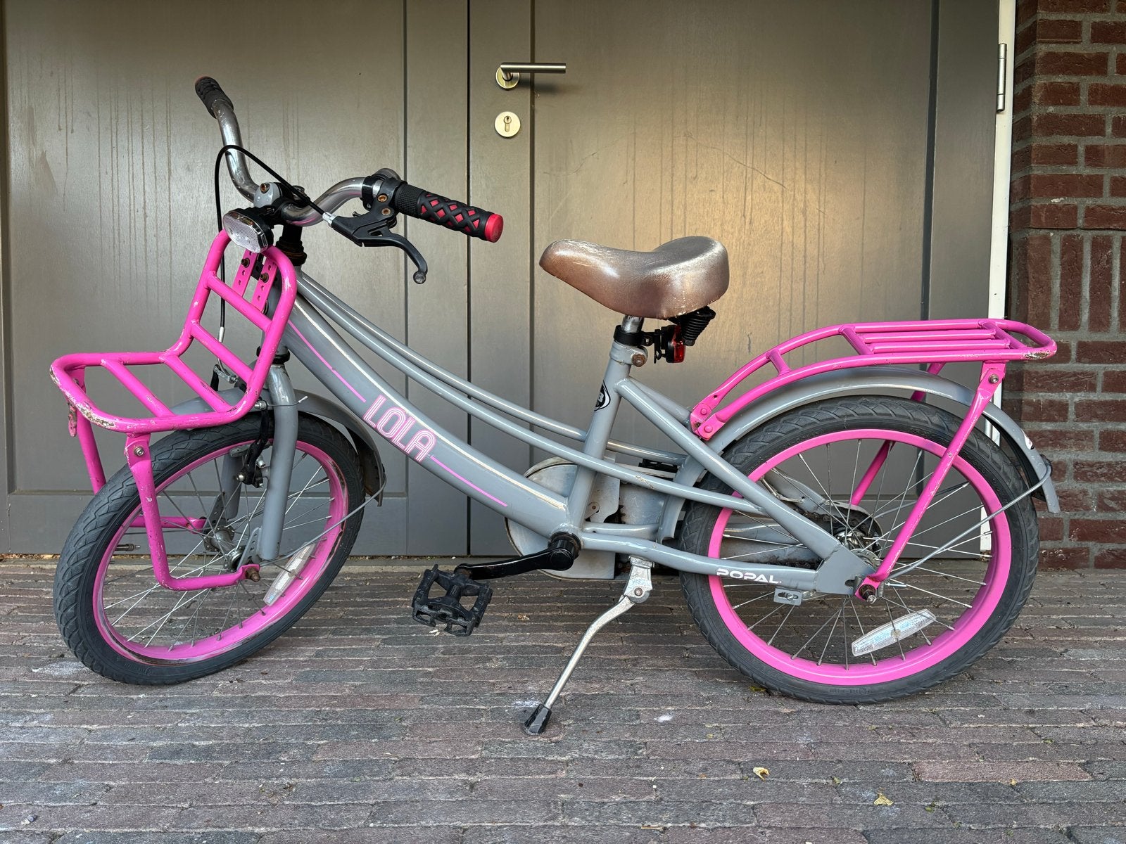 Popal Lola 18 inch kinderfiets - Roze, Ophalen, Gebruikt, Terugtraprem, 16 tot 20 inch