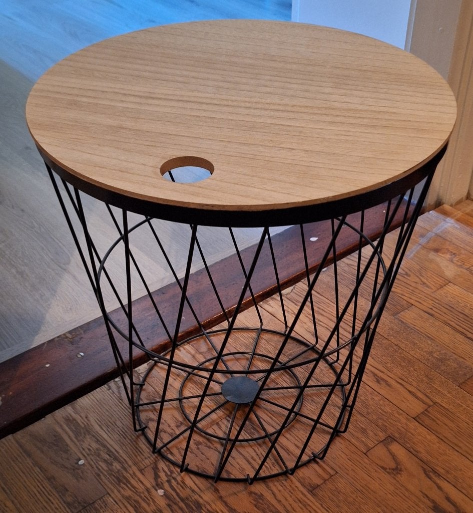 Bijzet tafel (2 stuks,), Huis en Inrichting, Minder dan 55 cm, Metaal of Aluminium, Rond, Zo goed als nieuw