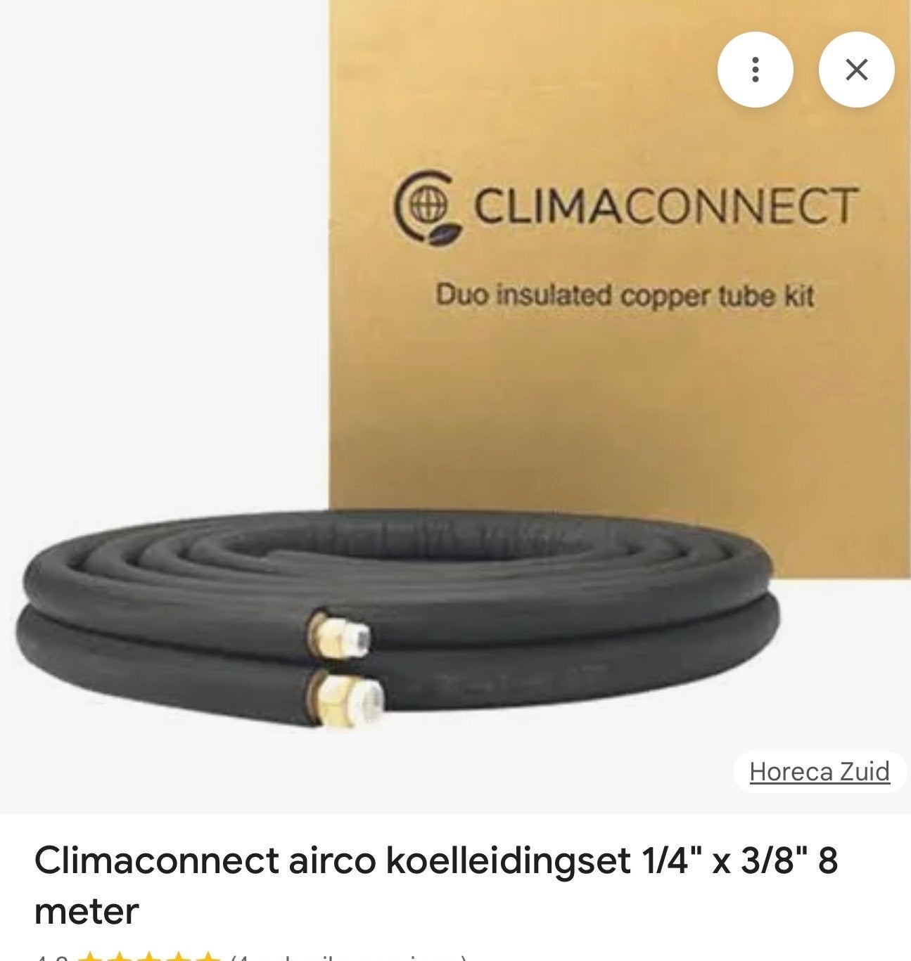 Geïsoleerde airco leiding 8 meter, Ophalen, Nieuw, Wandairco, 3 snelheden of meer