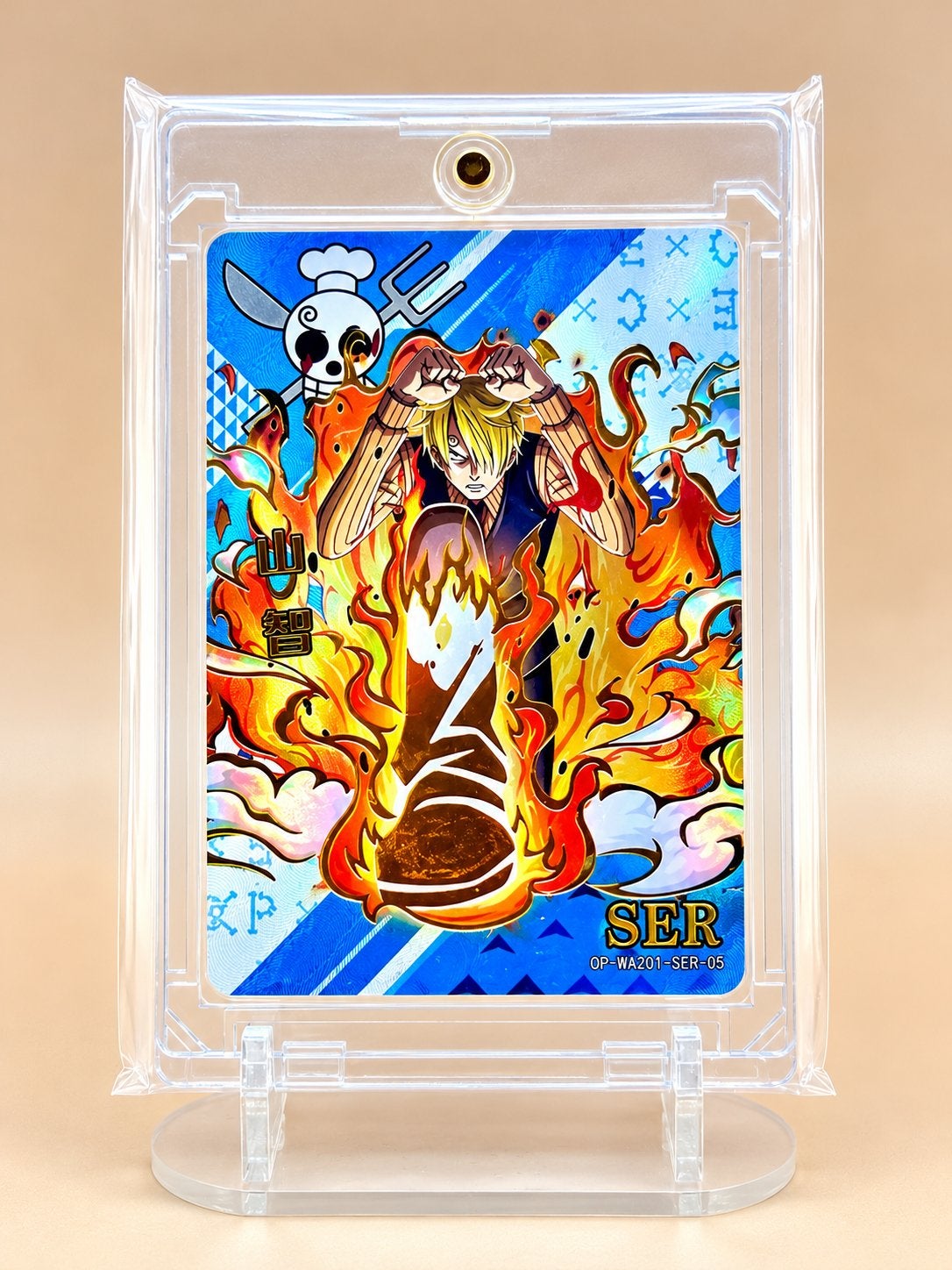 One Piece Sanji SER-05 – Black Leg Vurige Kick, Verzenden, Zo goed als nieuw, Losse kaart, Foil