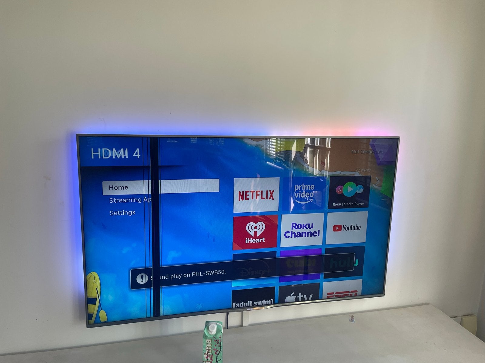 Philips 65 inch Smart TV met Streaming Apps en Ambilight, LED, 50 Hz, Zo goed als nieuw, 100 cm of meer